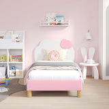 Children's Bed Frame with Headboard Pink 80 x 160 cm PU 42011016