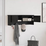 Wall-Mounted Coat Rack with Shelf Black Oak 80 x 20 x 30 cm 874340
