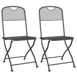 Garden Dining Set Anthracite Expanded metal mesh Small Foldable 3084715