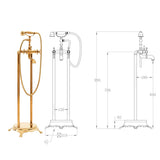 Freestanding Bathtub Faucet Stainless Steel 99.5 cm Gold 145095
