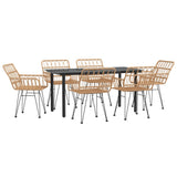 7 Piece Garden Dining Set Poly Rattan 3157863