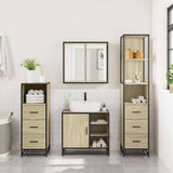 ZNTS 4 Piece Bathroom Furniture Set Sonoma Oak Engineered Wood 3301266