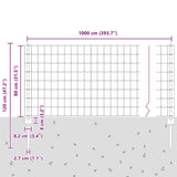 Welded Wire Fence 10 x 0.8 m PVC-Coated Steel Green 3335990