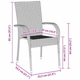Garden Dining Set 7 pcs Black Powder-Coated Steel 3379406