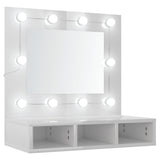 Mirror Cabinet with LED High Gloss White 60x31.5x62 cm 808888