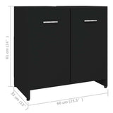 Bathroom Cabinet Black 60x33x61 cm Engineered Wood 802571