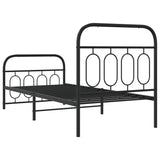Metal Bed Frame without Mattress with Footboard Black 90x200cm 377128