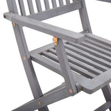 Outdoor Chair Set of 6 Grey Solid Acacia wood Standard Foldable 3065519