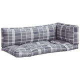 Pallet Cushions 3 pcs Grey Check Fabric 360958