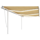 Manual Retractable Awning with LED 6x3 m Yellow and White 3070003