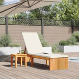Sun Lounger Reclining Brown 200 x 55 x 94cm Solid Acacia wood 4108115