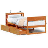 Bed Frame without Mattress Wax Brown 90x200 cm Solid Wood Pine 3306392