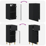 3 Piece Bathroom Cabinet Set ARNHEM Black Engineered Wood 3417766