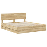 Bed Frame with Drawer Sonoma Oak 180 x 200 cm Engineered Wood 3412159