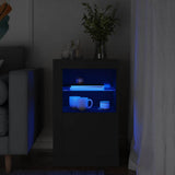 Side Cabinet with LED Lights Black Engineered Wood 836632