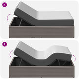Electric Adjustable Bed Frame Taupe 190 x 100 x 33.5 cm Steel 42037343