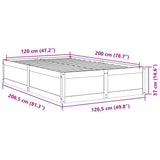 Bed Frame without Mattress Wax Brown 120x200 cm Solid Wood Pine 3282380