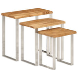Nesting Tables 3 pcs with Live Edge Solid Wood Acacia 372761