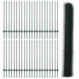 Welded Wire Fence 100 x 1.2 m PVC-Coated Steel Green 3336794
