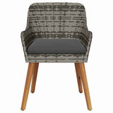 Garden Chair 2 pcs Grey 62.5 x 55 x 82 cm Poly Rattan 42006214