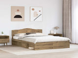 Bed Frame Artisian Oak 150 x 200 cm Solid Pine Wood 3412888