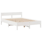 Bed Frame without Mattress White 150x200 cm King Size Solid Wood Pine 3306925