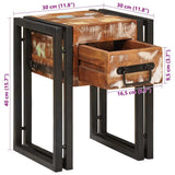End Table with Drawer 30 x 30 x 40 cm Solid Reclaim Wood 4016716