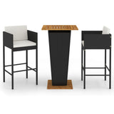 Garden Bar Set Black PE rattan Standard Durable Garden Bar Set 3095395