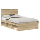Bed Frame with Headboard Sonoma 120 x 190 cm Solid Pine Wood 3411039
