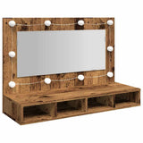 Mirror Cabinet with LED Old Wood 90x31.5x62 cm 857005