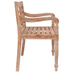 Batavia Bench 120 cm White Wash Solid Teak Wood 316035