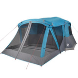 Camping Tent with Porch 4-Person Blue Waterproof 94537