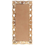 321640 Hand Carved Mirror Brown 110x50 cm Solid Mango Wood