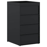 Wheelie Bin Storage with Planter Roof for Single 240L Bin Black 42018675