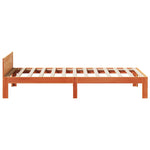 ZNTS Bed Frame without Mattress Wax Brown 80x200 cm Solid Wood Pine 859228