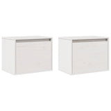 Wall Cabinets 2 pcs White 45x30x35 cm Solid Pinewood 813438