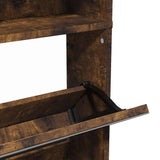 Shoe Cabinet with Mirror 4-Layer Smoked Oak 63x17x134 cm 3228277