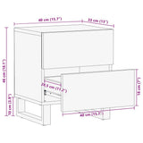 Bedside Cabinet Black 40x33x46 cm Solid Wood Mango 4017682