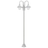 Garden Post Light E27 220 cm Aluminium 3-Lantern White 44206