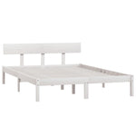 Bed Frame without Mattress White Solid Wood 160x200 cm 810158