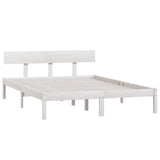 Bed Frame without Mattress White Solid Wood 160x200 cm 810158