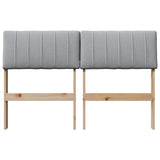 Upholstered Headboard Light Grey 120 cm Solid Pine Wood 879239