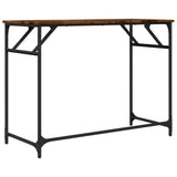 Desk Smoked Oak 100x45x76 cm Engineered Wood and Powder-coated Steel 842268