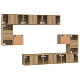 TV Cabinet Set Wall-mounted 10 pcs Artisan Oak Engineered Wood 3393320