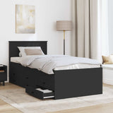 Daybed with Drawer Manual Black 90 x 200 cm Engineered Wood 3408530