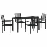 Garden Dining Set 5 pcs Black Powder-Coated Steel 3379165