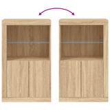 Side Cabinet with LED Lights Sonoma Oak Engineered Wood 836625