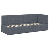 Corner Bed Frame with Headboard Dark Grey 80 cm x 200 cm Velvet 42016369