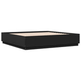 Bed Frame with LED without Mattress Black 180x200 cm Super King 3209591