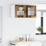 Wall Glass Cabinet LUCCA Old Wood 80 x 31 x 40 cm 884953